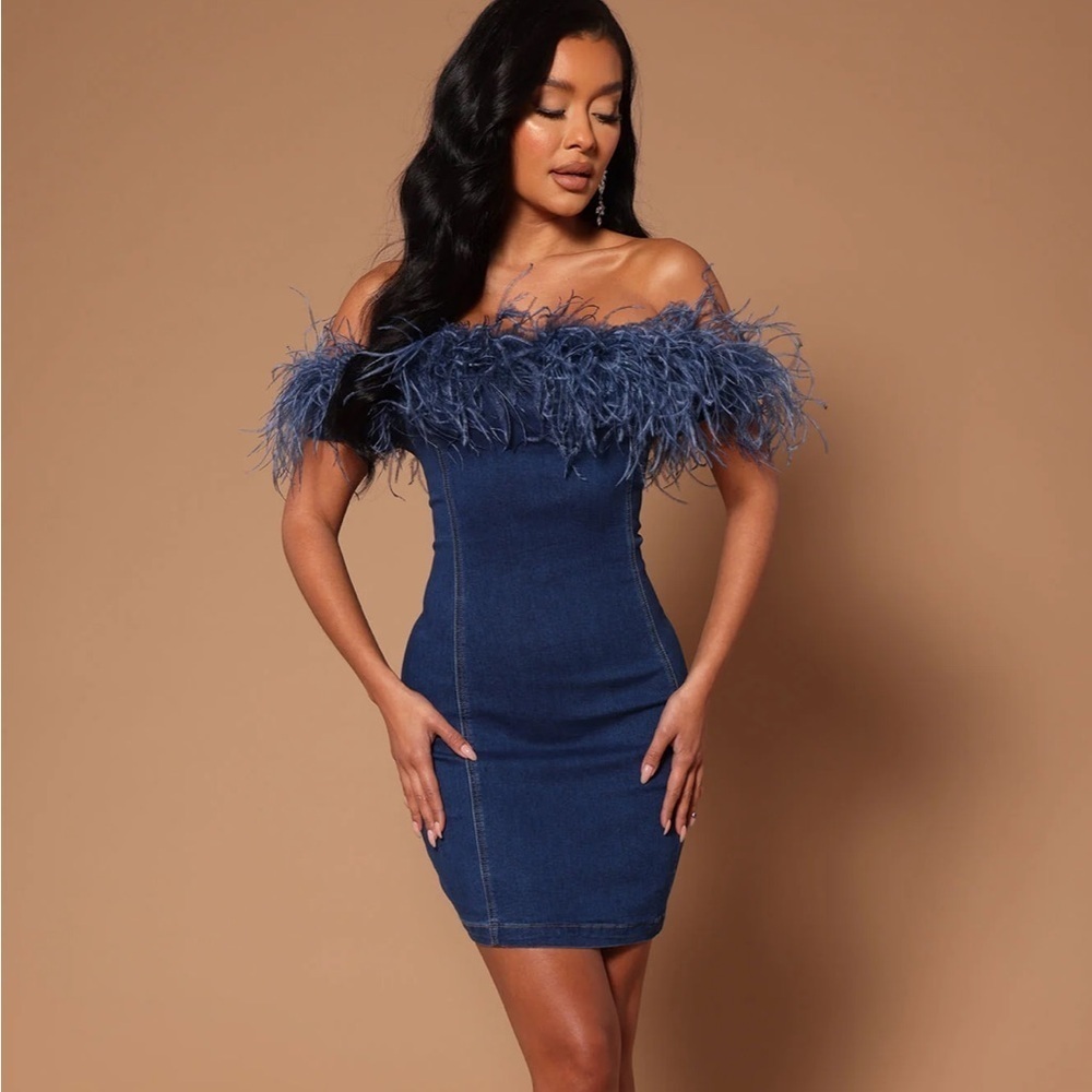 Tali Denim Mini Dress - Dark Wash (MEDIUM)
